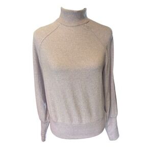 Maeve Anthropologie Minimalist Mock Neck Sweater Lavender Purple Raglan Knit XS